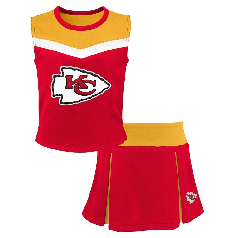 Girls Preschool Red Kansas‎ City Chiefs Spirit Cheerleader Two-Piece Set S 7/8